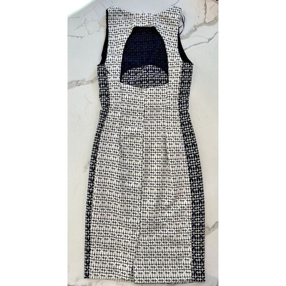 Zara Basic Jacquard Dress in Navy and White Cutout Back Size XS - Picture 3 of 4
